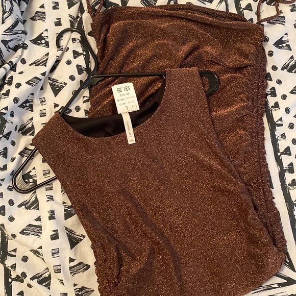 Tiger lily Sparkly copper dress with draw strings - Picture 2 of 6